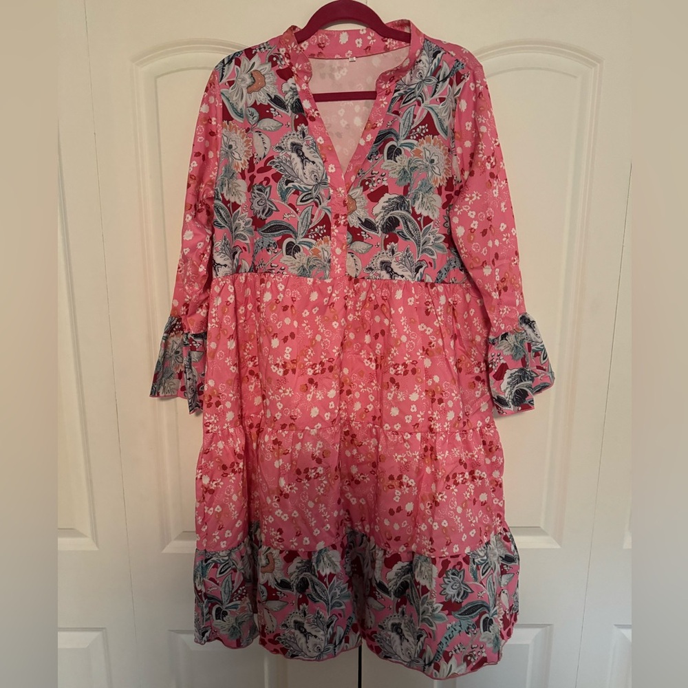 Casual Dress with Flared Sleeves